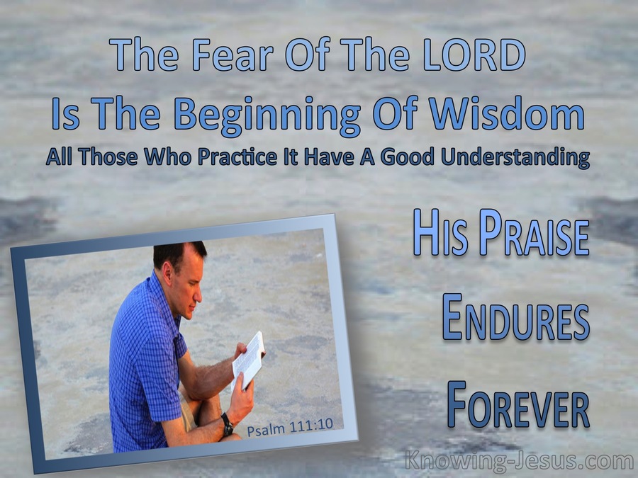 Psalm 111:10 The Fear Of The Lord Is The Beginning Of Wisdom (blue)
